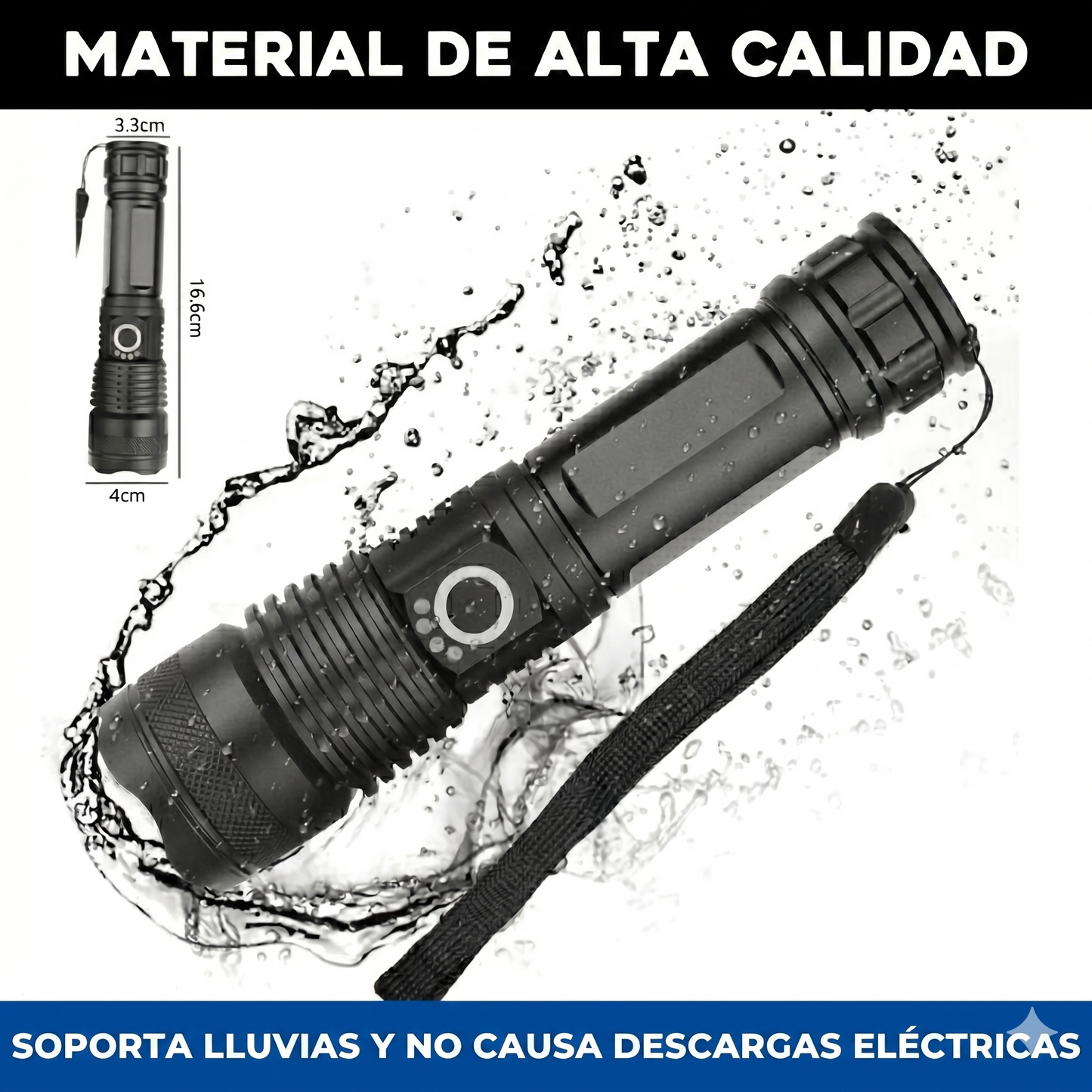 LUMENX P50™ – Linterna Táctica de Alta Potencia Recargable